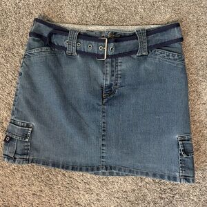 Y2K Denim Mini Skirt with Belt